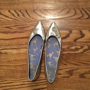 Stuart Weitzman Silver metallic ballet flats